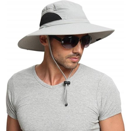 Vaaleanharmaa Auringonhattu Miehille ja Naisille Kesä UV-Suoja Ulkoiluvaellus