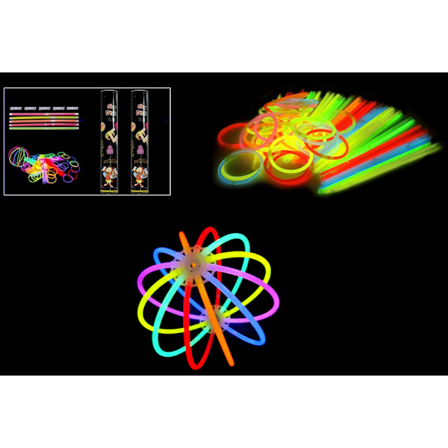 Lysstaver 50-pakke armbånd/lysball med blandede farger
