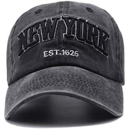 Dam & Herr New York Baseballkeps med Bokstav - Vintage Tvättad Denim Twill Pappa Keps för Kvinnor Män