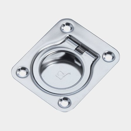 Deck fitting Roca, 60 mm x 50 mm, with return spring, acid-resistant stainless steel AISI 316