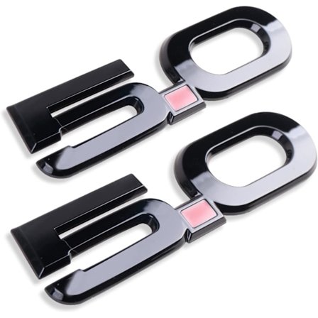 2X 5.0 Emblem 3D Fender Badge Erstatning for Ford Mustang (Blank Svart)