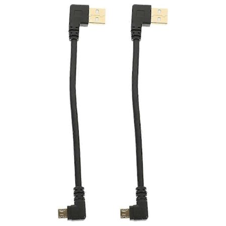 2 kpl Oikeakulmainen Micro USB -kaapeli Micro USB 90 asteen adapteri Data Sync -kaapeli