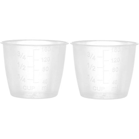 Plast transparente graderte målekopper for ris