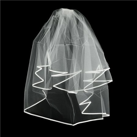 To Lags Bryllup Brudeslør Blonder Hvid Elfenben Fuglebur Kant Br