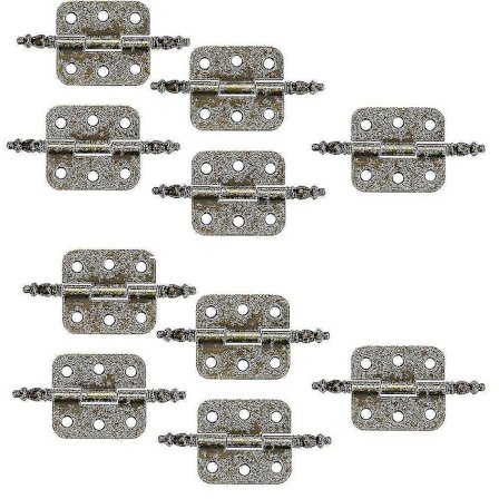 10 kpl antiikkisaranoita 70*35mm Vintage-kaapin oven sarana 6 reikää Retro-saranoita taittuva koristeellinen sarana rauta antiikki