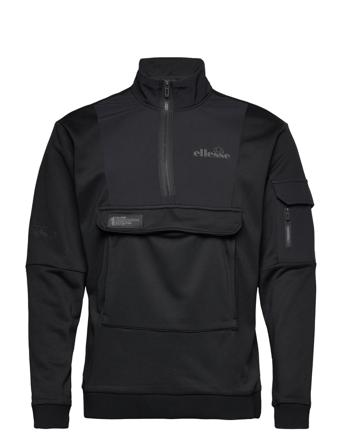 El Thpira 1/2 Zip Track Top Black Ellesse