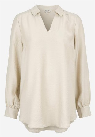 Cellbes of Sweden - Langermet, vevet tunika i beige for damer i størrelse 46/48