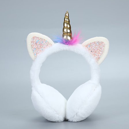 Bløde plys enhjørning ørevarmere til kvinder børn piger sammenklappelige Wi