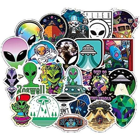 Alien Stickers 50 stk Vinyl Vandtætte ufo Sticker Pakke Til Vandflaske Laptop Guitar Skateboard Bil Cykel Motorcykel Hydro Flask Kuffert Bagage Til A