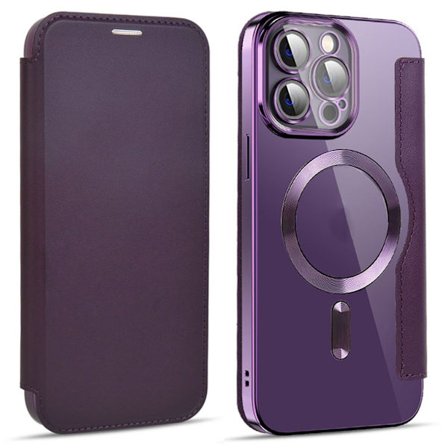 iPhone 14 Pro Max Wallet Cover MagSafe RFID - Purple