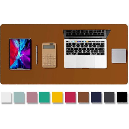 Skrivbordsunderlägg i Läder, Musmatta, Kontorsmatta, Halkfri Skrivbordsunderlägg i PU-läder, Laptopunderlägg, Vattentätt Skrivunderlägg för Kontor och