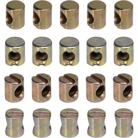 20 stk M6 sporingsmuttere for møbler, stoler, senger, barnesenger