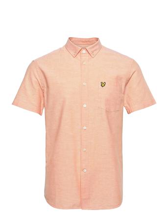 Short Sleeve Light Weight Slub Oxford Shirt Kortærmet Skjorte Orange Lyle & Scott