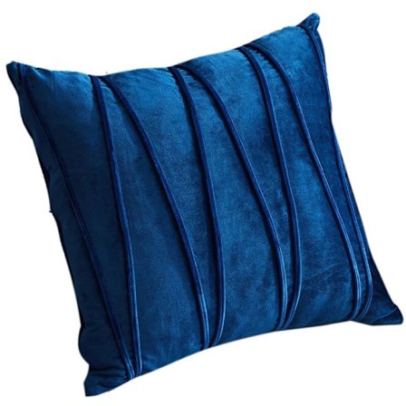 Plysj Dekorativ Pynte Putetrekk Stripete Design for Stue Sofa Soverom med Usynlig Glidelås-Blå