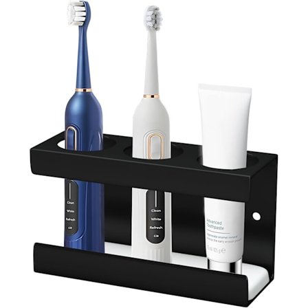 Tandbørsteholder (Sort 3 huller), Væghængt tandbørsteholder