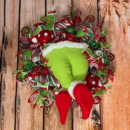 Tjuven Julkrans Kreativ Jultomte Ytterdörr Hängande prydnad för Hem Vardagsrum Sovrumsdekoration