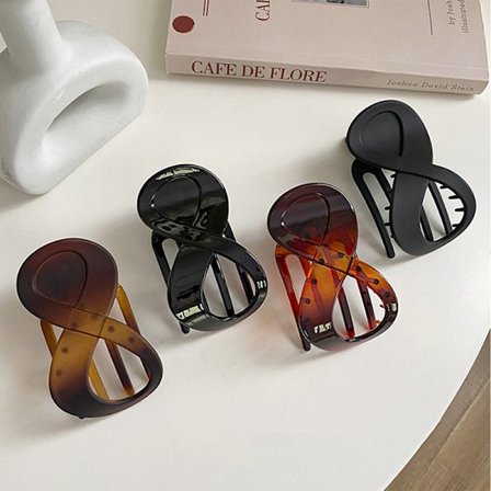 Vintage sorte hårklemmer, 4 stk. Forskjellige farger store tykke