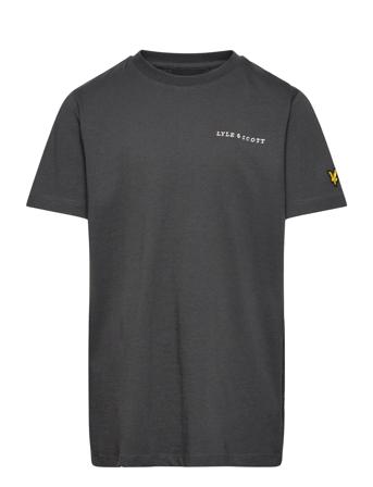 Script Embroidered T-Shirt Tops T-shirts Short-sleeved Grey Lyle & Scott