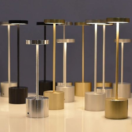 2024, johdoton pöytävalaisin pieni ladattava metallinen pöytävalaisin 2 himmennystasoa