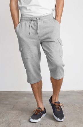 Cellbes of Sweden - Långa svettisshorts med cargofickor - gråmelange - för herrar - 8XL