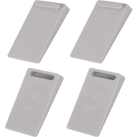 4 stk. gummikile til dørstop - 9,4x4x2cm grå dørstopper egnet til alle typer døre, vinduer og indendørs gulve - Beskytter gulve og vægge