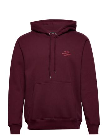 Standard Hoodie Logo Sweat Hoodie Trøje Burgundy Mads Nørgaard
