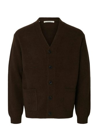 Slhcoba Ls Knit Relaxed V-Neck Cardigan Blue Selected