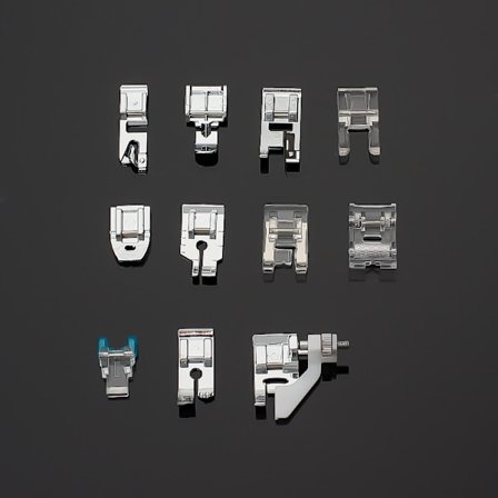 11-delt trykfodssæt til symaskine, tilbehør til hjemmesymaskine, inkluderer rullefod og lynlåsfod, kompatibel med Brother og Janome