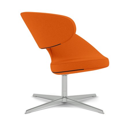 Varier Furniture Peel Club - Orange Wool - Chrome base