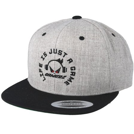 Gamerz - Grey snapback Czapka Z Daszkiem - Life Is Just A Game Grey/Black Snapback @ Hatstore