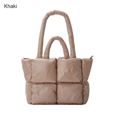Puffer Bag Quiltet Tote Bag for Dame Down Polstring Handbag