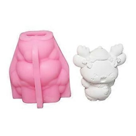 Silikonformer 3D Jule-elg Lysformer Gipsformer Støpeformer Ornament Lyslaging Former Gipsformer