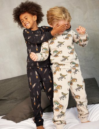 Minymo Pyjamas Ls Set Aop - Black - 92