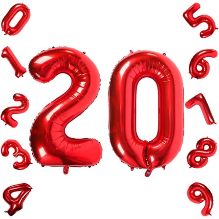 Røde Nummer 30 Balloner, 40 Tommer Fødselsdagsnummer Ballon Festdekorationer Tilbehør Helium Folie Mylar Digitale Balloner (rød Nummer 30)