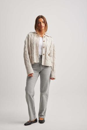 Anna Maria Damm x NA-KD Cardigan boutonné en maille - Tricot épais - OffBlanc - X-Small