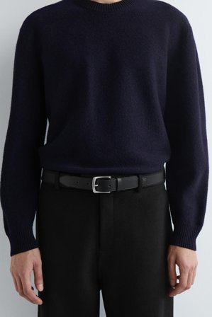 COS Homme Ceinture En Toile Bordée De Cuir in Noir