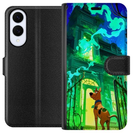 Kompatibelt Plånboksfodral till Samsung Samsung Galaxy S25 Edge Scooby Doo affisch hemsökt hus tecknad serie mysterium hund retro spöke grön kusli