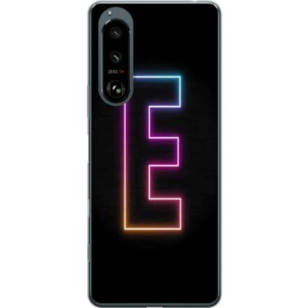 Kompatibel Mobilcover til Sony Sony Xperia 5 III Minimalistisk neonbogstav E i lyse farver mod mørk baggrund i moderne og stilren design