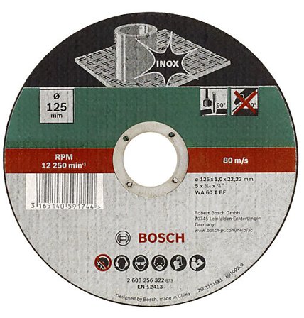 BOSCH KAPPESKIVE INOX 125X1,0MM RETT