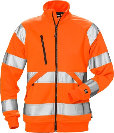 Fristads Dam Varsel sweatshirt-jacka 7427 SHV klass 3, Varsel Orange