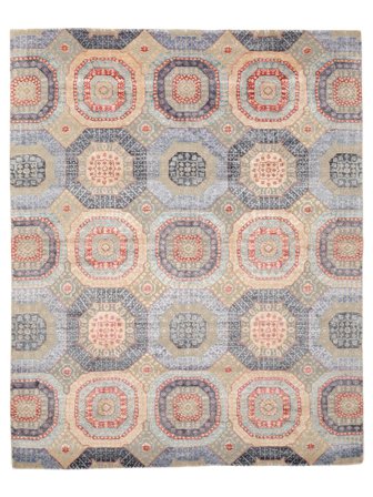 Anudada A Mano Contemporary Design Alfombra 241X304 De Lana Gris Oscuro/Beige Grande