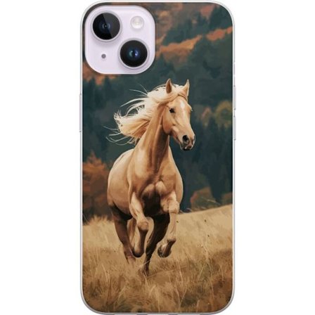 Kompatibel Mobilcover til Apple Apple iPhone 14 Imponerende hest der galopperer gennem efterårsmiljøet med varme farver og en dyb følelse af nature