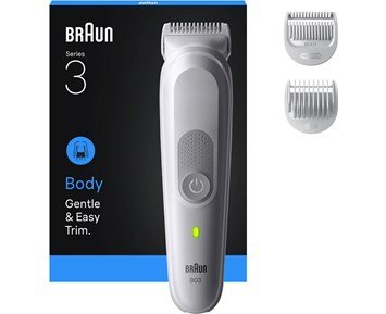 Braun Styler BG 3530 Gentle Grey - Vattentät kroppstrimmer för skonsam rakning