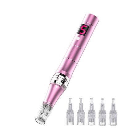 Langaton mikroneulaus ihon nuorennuslaite, näyttöruutukynä säädettävillä syvyyksillä ja nopeuksilla - kannettava ja kätevä kotiin tai