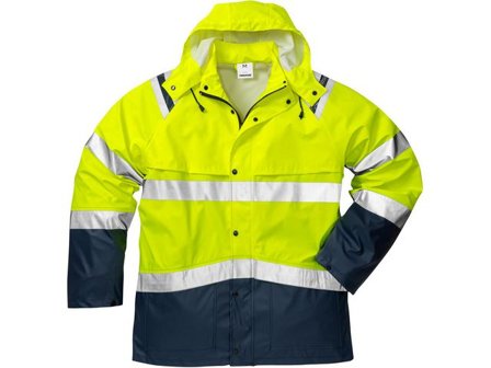FRISTADS Regnjacka 4624 RS Kl3 gul/marin L - Lyreco - Arbetskläder - Arbetsjackor - Hantverk- och servicejackor