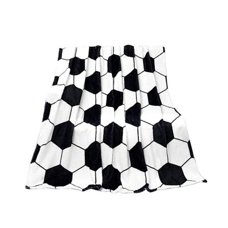 Yonrjhukm Jalkapallopeitto Pehmeä Matkaheittoviltti Jalkapallokokoelma Muhkea Flanellipeitto Sohvalle Sängylle Kodin Lahjat Loma Sisustus[D]