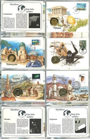 Hele verden - Samling af møntbreve i 1 ringbind