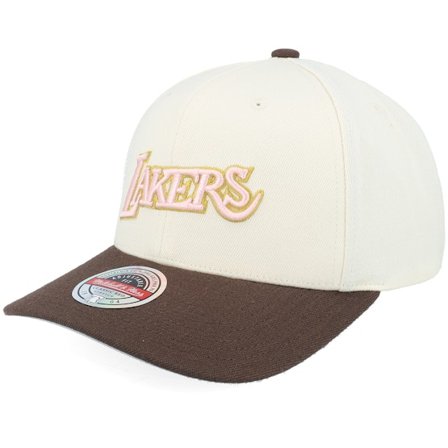 Mitchell & Ness - NBA Bege adjustable Boné - Los Angeles Lakers Blush Sand Classic Red Cream/Brown Adjustable @ Hatstore