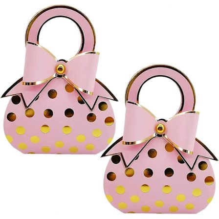 100 stk. godteribokser i papir, bryllupsgaveesker, festgaveposer i håndveskeform, godtebokser i papir