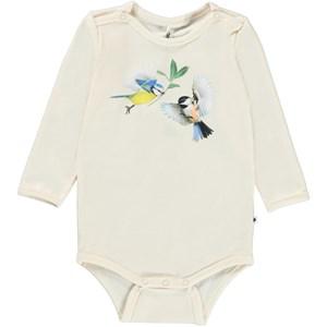 Molo Peaceful Birds Foss GOTS Baby Body 74 cm - All in ones - 74 cm - Cream